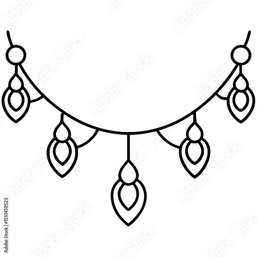 Diya Garland Outline Design