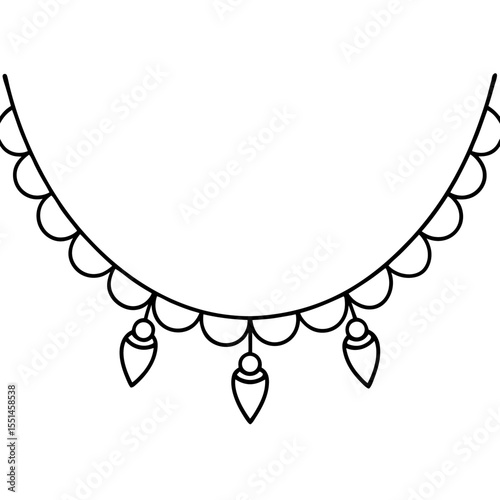 Diya Garland Outline Design