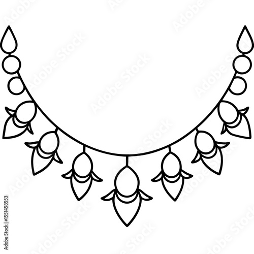 Diya Garland Outline Design