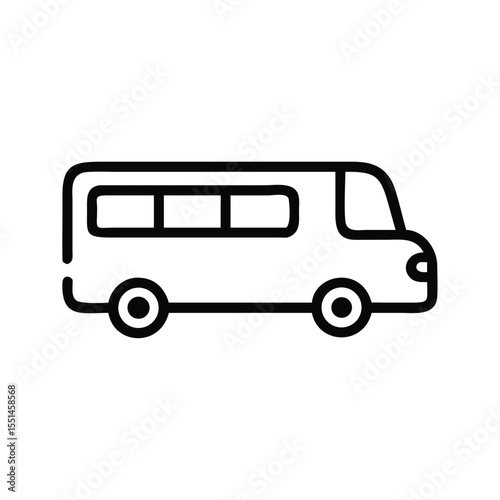 Outline bus vector illustration for transportation design and travel concept simple bus drawing for graphics