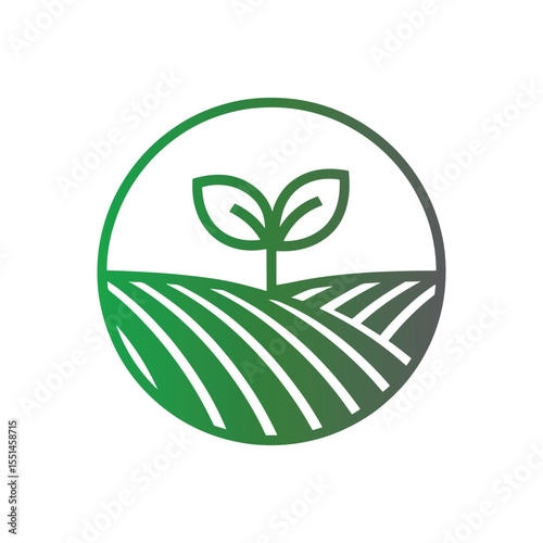 Eco Farm Logo Design, Green Agriculture Emblem, Organic Farming Vector Symbol, 