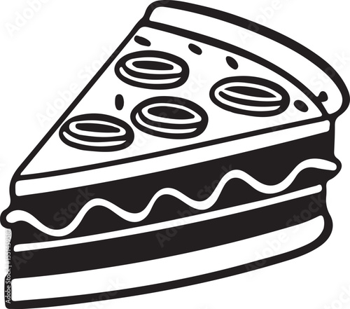 Silhouette Double Layer Pizza Slice