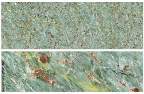 Elegant Green Marble Stone Texture Patterns for Interior Design and Architectural Surfaces	