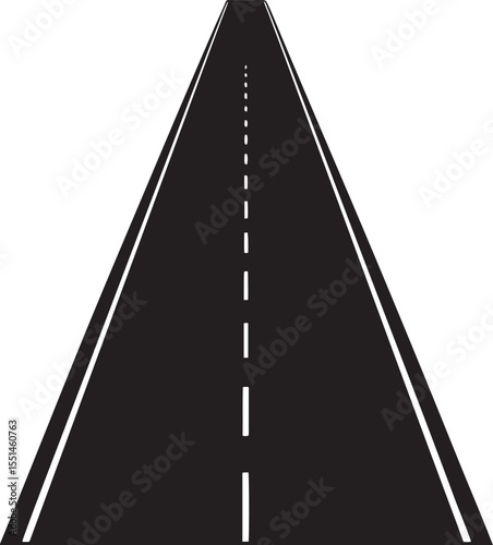 Abstract straight highway vector with black road and white lines