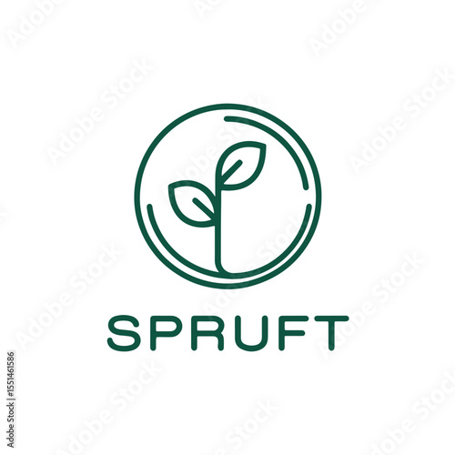 Abstract Green Plant Logo, Modern Eco Growth Icon, Leaf and Nature Symbol Design, 