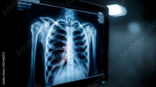 Digital medical display showing a simplified skeletal scan