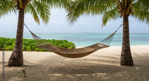 Tropical Hammock Paradise: Relaxing Beach Scene