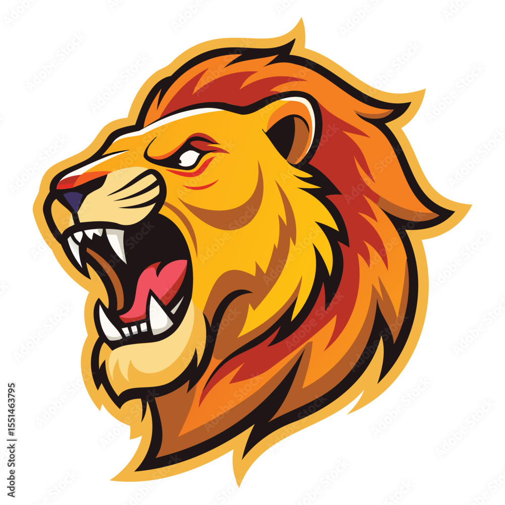 Obraz premium Fierce Roaring Lion Graphics