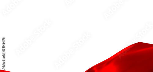 Smooth elegant red cloth isolated on white background
