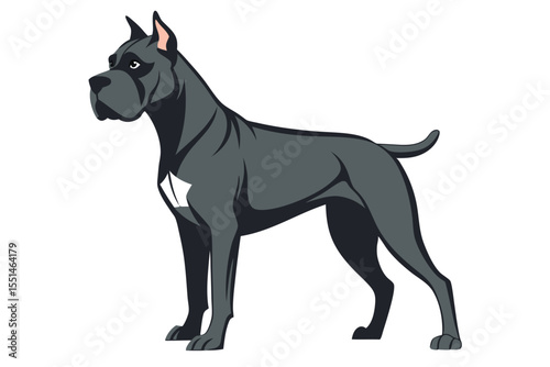 Powerful Cane Corso Dog Breed Illustration A Symbol of Strength Loyalty and Canine Excellence in Vector Graphic Design