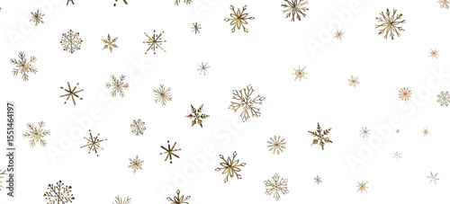 Snowflakes and bokeh lights on the blue Merry Christmas background. 3D render