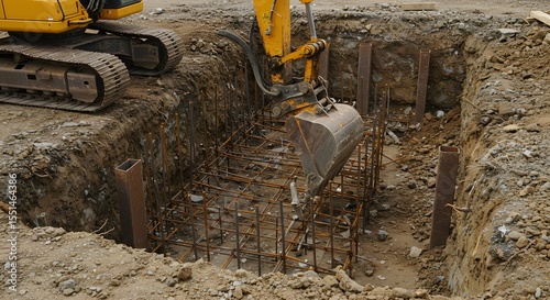 Excavation Site with Construction in Progress
