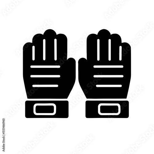 Tactical gloves icon filled style representing military hand protection gear
