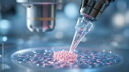 Precision Lab Instruments in Action with Vibrant Liquid Droplets on Glass Surface