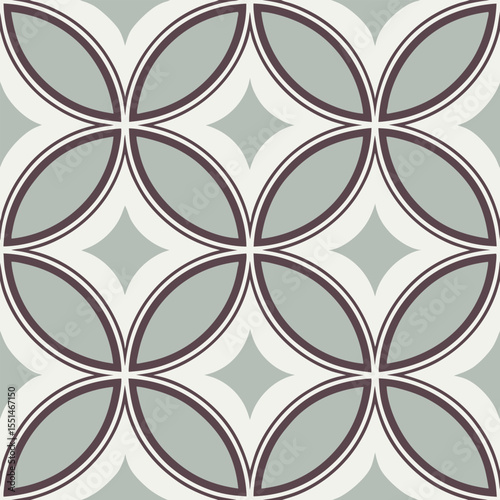 Seamless geometric pattern background featuring stylized petals and soft pastel colors for design projects