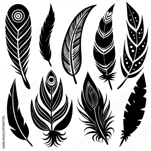 set of feathers