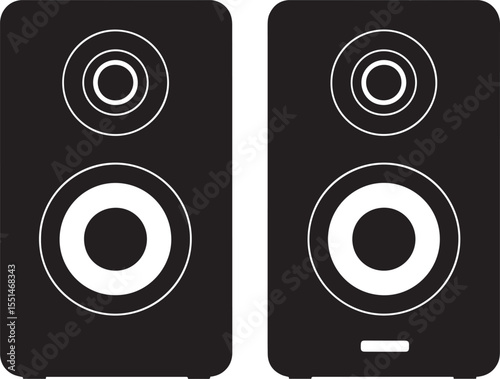 Pair of a Mini Speaker Vector Silhouette Illustration on Transparent Background