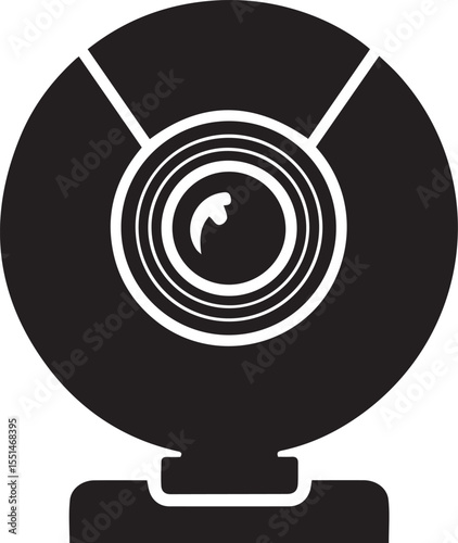 Webcam Vector Silhouette Illustration on Transparent Background