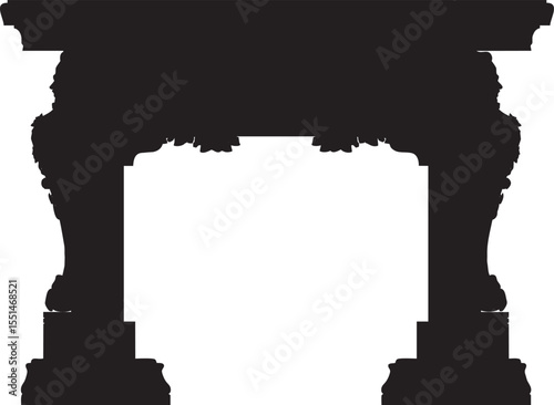 Silhouette Fireplace Mantel for Interior design