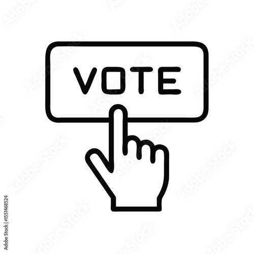 Vote button icon vector illustration for election campaign voting and political participation design 