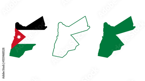 Set of Jordan map isolated on white background, vector illustration design