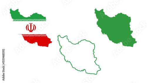Set of Iran map isolated on white background, vector illustration design