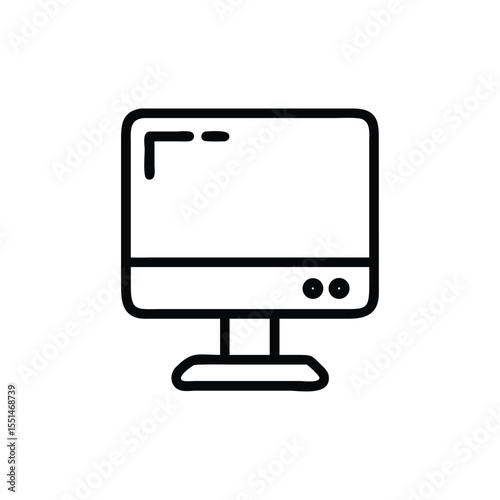 Isolated computer monitor icon vector illustration for desktop pc display and screen technology use case 