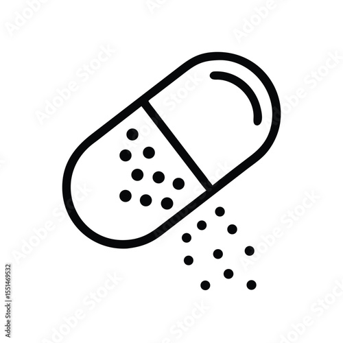Capsule pill medication icon vector for medical treatment and pharmaceutical industry concept design use