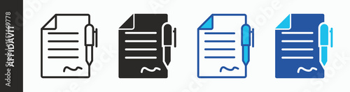 Affidavit icon illustration concept with mixed style
