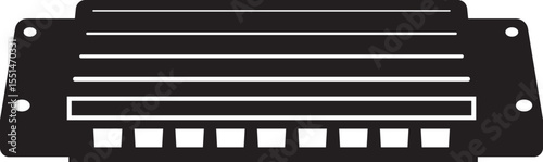 Silhouette Harmonica Musical Instrument for Music