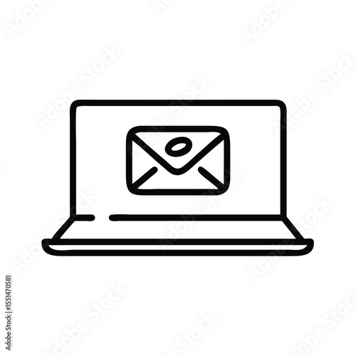 Email marketing campaign on laptop new message inbox notification newsletter concept design
