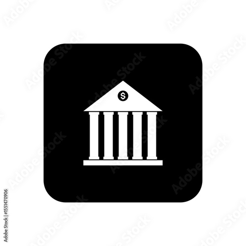 bank vector icon on transparent background