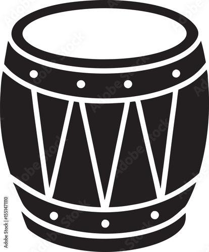 Silhouette Indian Drum for Music 