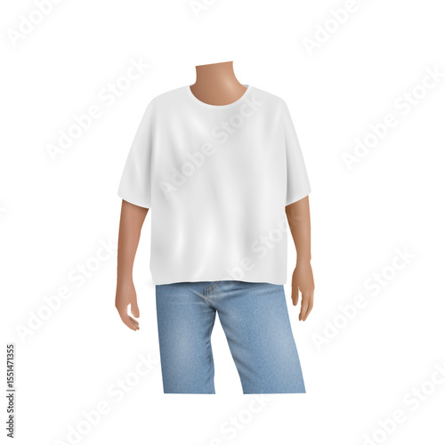Blank T-Shirt on dummy, vector template