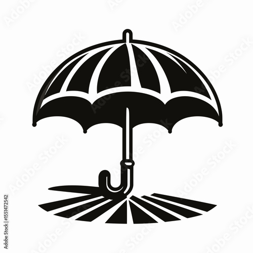 Umbrella Stand. Furniture Interior Decoration Cartoon Animal Clipart Line Art Vector Illustration. Entry fixture for cane parasol a home and office porch storage device.