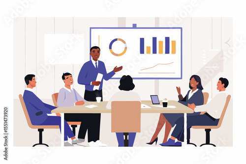Business Meeting Presentation with Diverse Team