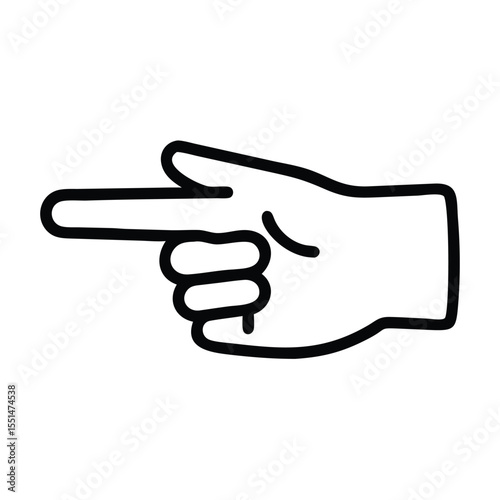 Hand pointing left icon vector illustration hand gesture direction sign finger pointing symbol leftward image