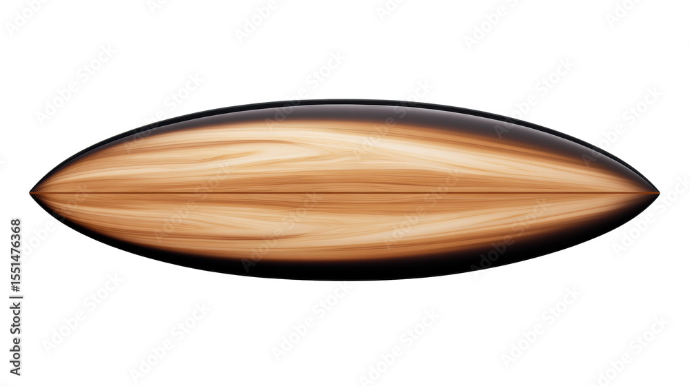 Wooden Surfboard on Transparent Background Wooden Surfboard on Transparent Background
