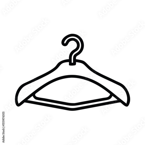 Clothes hanger vector icon for fashion design wardrobe organization and apparel storage solutions outline style