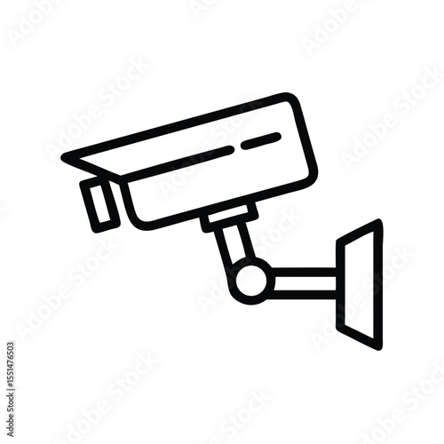 Security camera cctv surveillance system for home safety and protection outline vector icon illustration