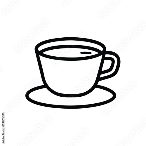 Coffee cup vector illustration for cafe menu design or coffee shop logo template and morning beverage icon