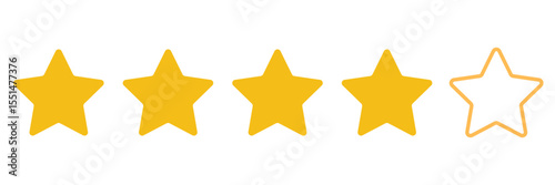 Five stars icon Vector. Five stars customer product rating review flat icon for apps and websites.