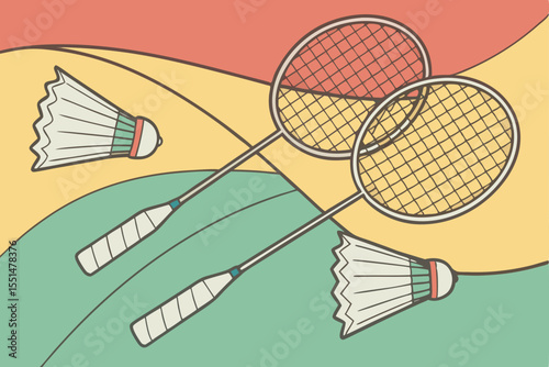 A badminton racket and shuttlecock, isolated on a white background, are essential sports equipment for this competitive game