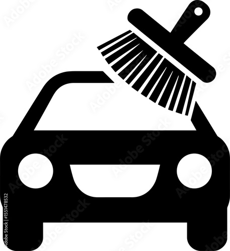 Car wash brush cleaning windshield automobile icon