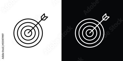 Aim icon vector, line outline icon