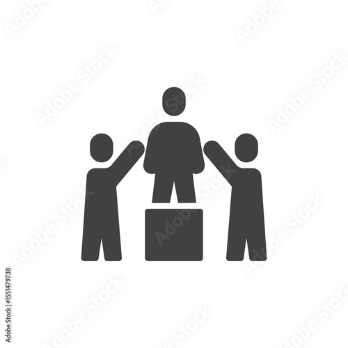 Team empowerment support solid icon