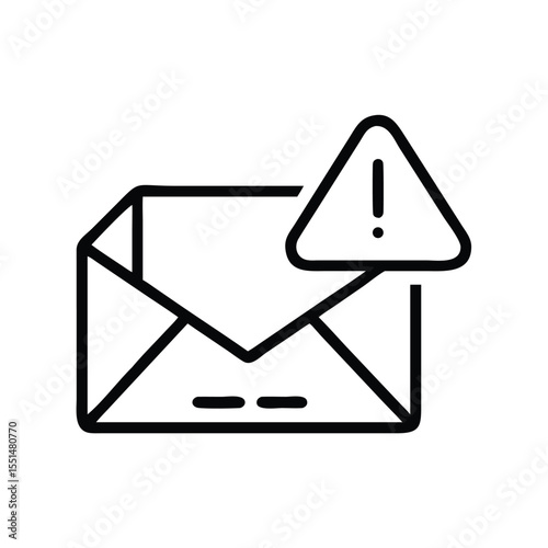 Email spam warning alert icon vector illustration of mail notification with sign symbol