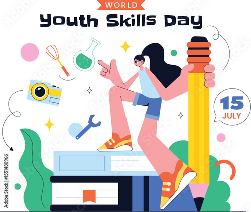 Colorful Vector Design Promoting Youth Skill Development