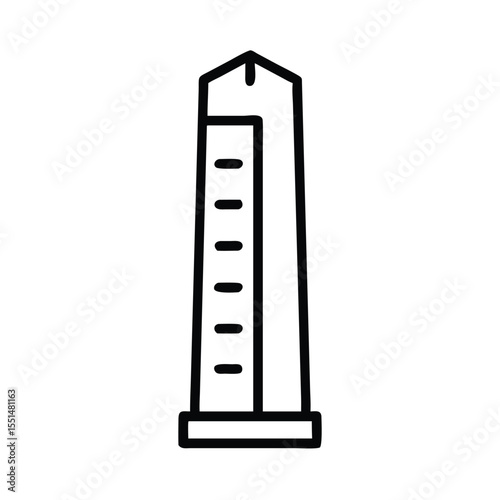 Standard obelisk monument vector illustration, ancient egyptian architecture symbol, stone pillar landmark icon