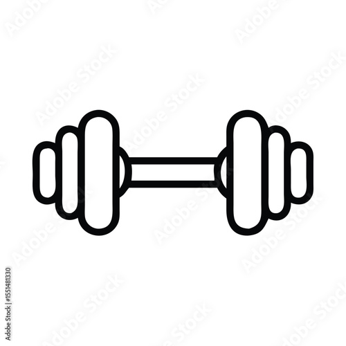 Dumbbell weight lifting fitness equipment for gym workout strength training vector illustration icon